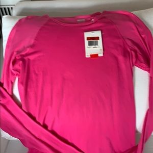 Nike long sleeve dri fit running bright pink shirt